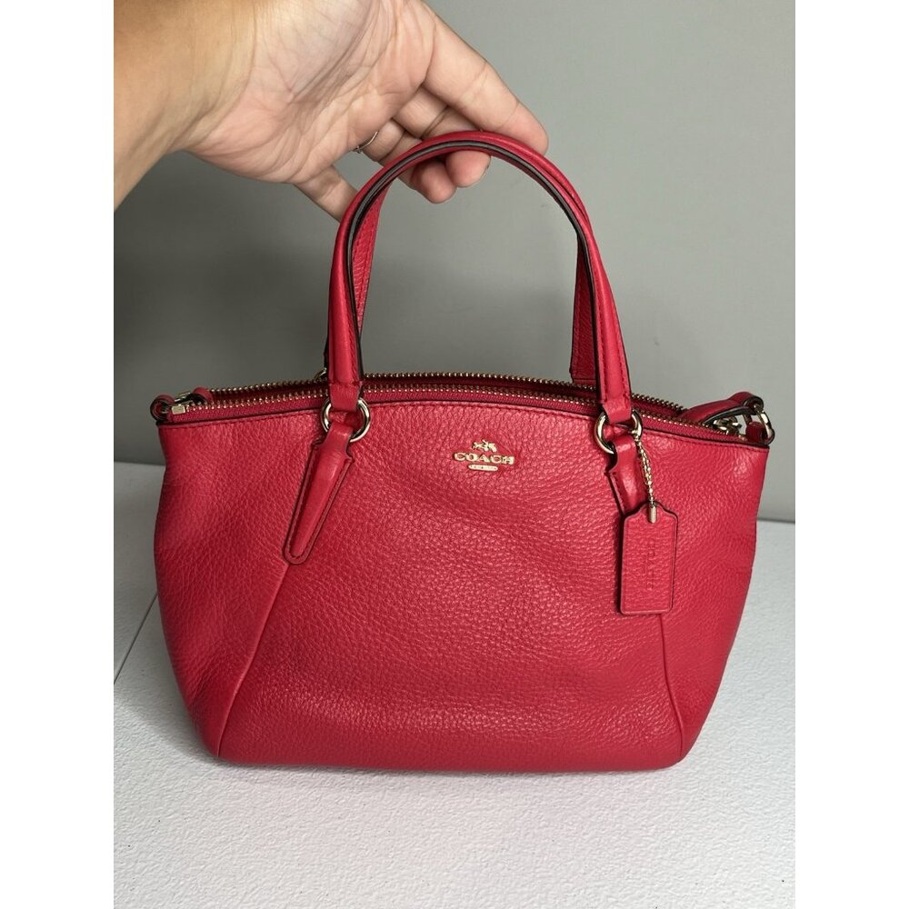 COACH Kelsey‎ Mini Crossbody Satchel Bag Fuchsia Pink Pebbled Leather 57563 - Picture 11 of 11